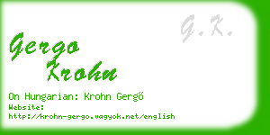 gergo krohn business card