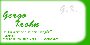 gergo krohn business card